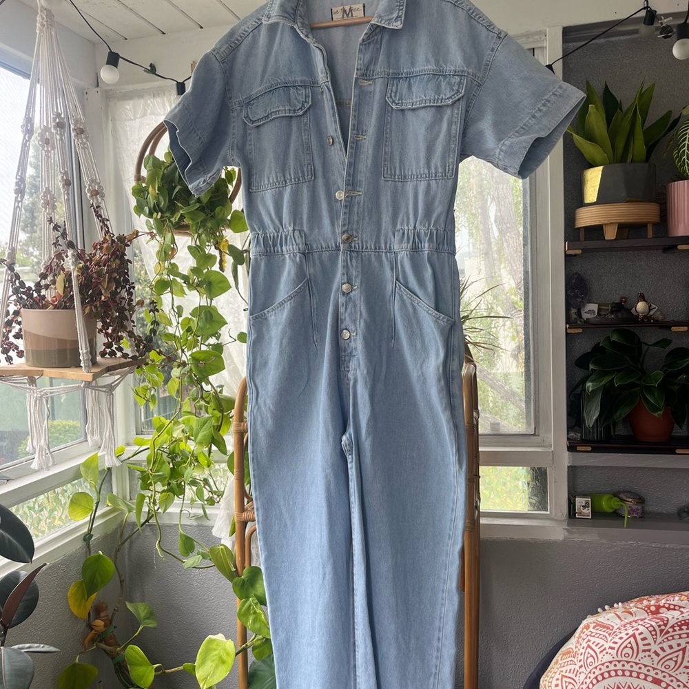 Light Wash We The Free Denim Coveralls